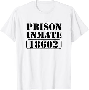 Prisoner Costume Prison Inmate County Jail Halloween T-Shirt - T-Shirt | White