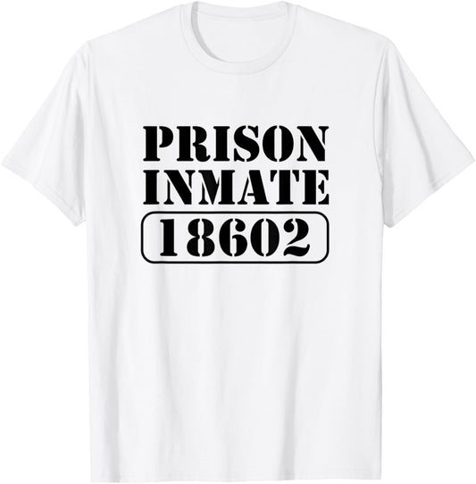 Prisoner Costume Prison Inmate County Jail Halloween T-Shirt - T-Shirt | White