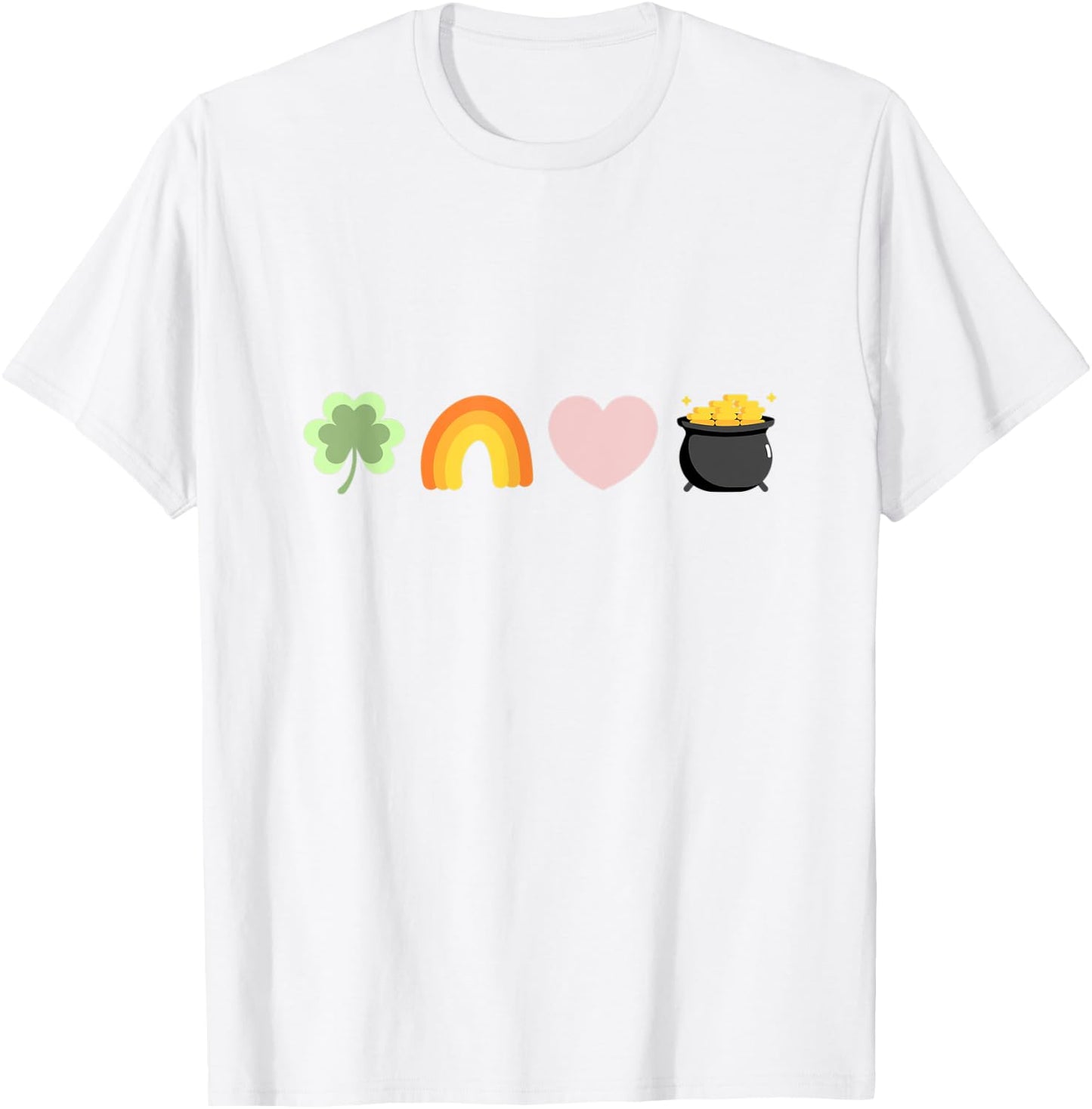 Lucky Charm shamrock pot of gold cartoon St. Patrick's Day T-Shirt - T-Shirt | White