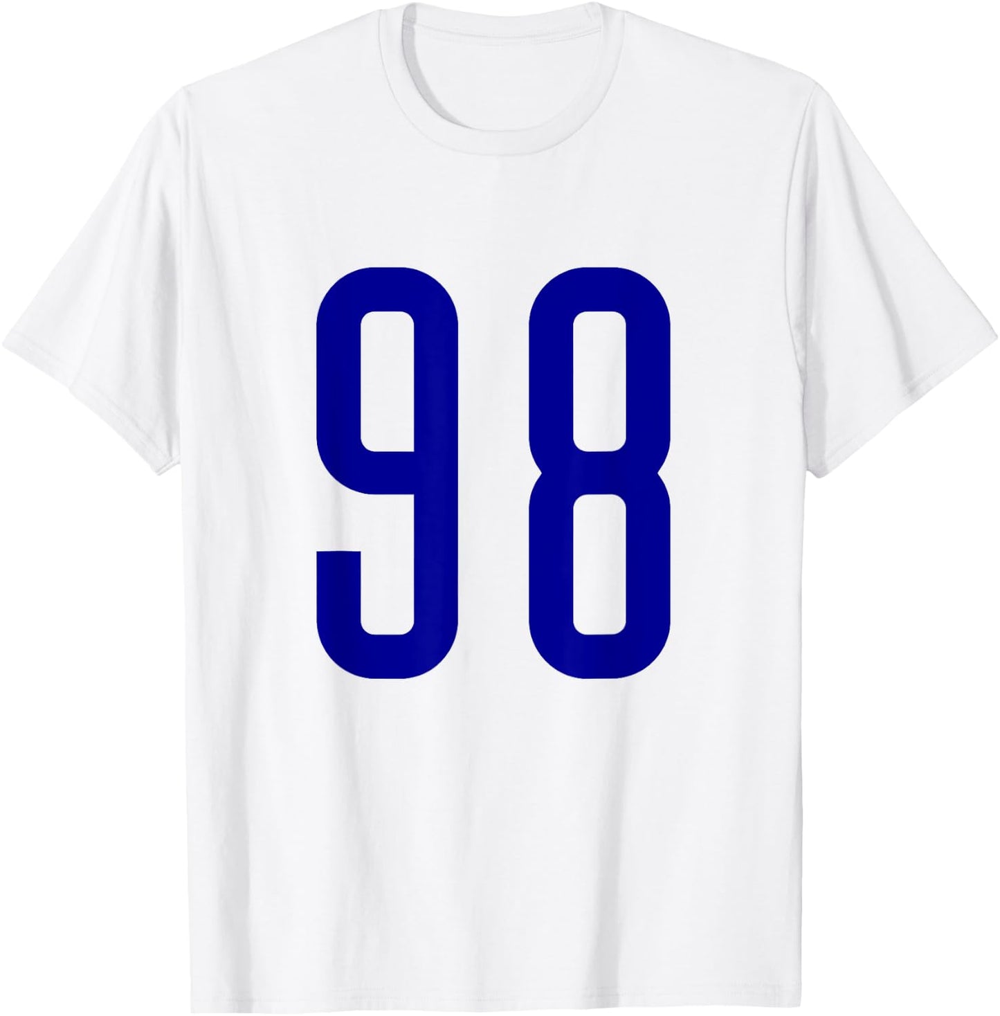 All Sports Fan Favorite Navy Blue Number #98 Jersey T-Shirt - T-Shirt | White