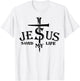 Jesus Saved My Life Cross T-Shirt - T-Shirt | White