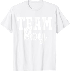 Team Boy Team Girl Blue Gender Reveal Party Matching Family T-Shirt - T-Shirt | White