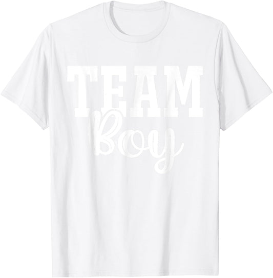Team Boy Team Girl Blue Gender Reveal Party Matching Family T-Shirt - T-Shirt | White