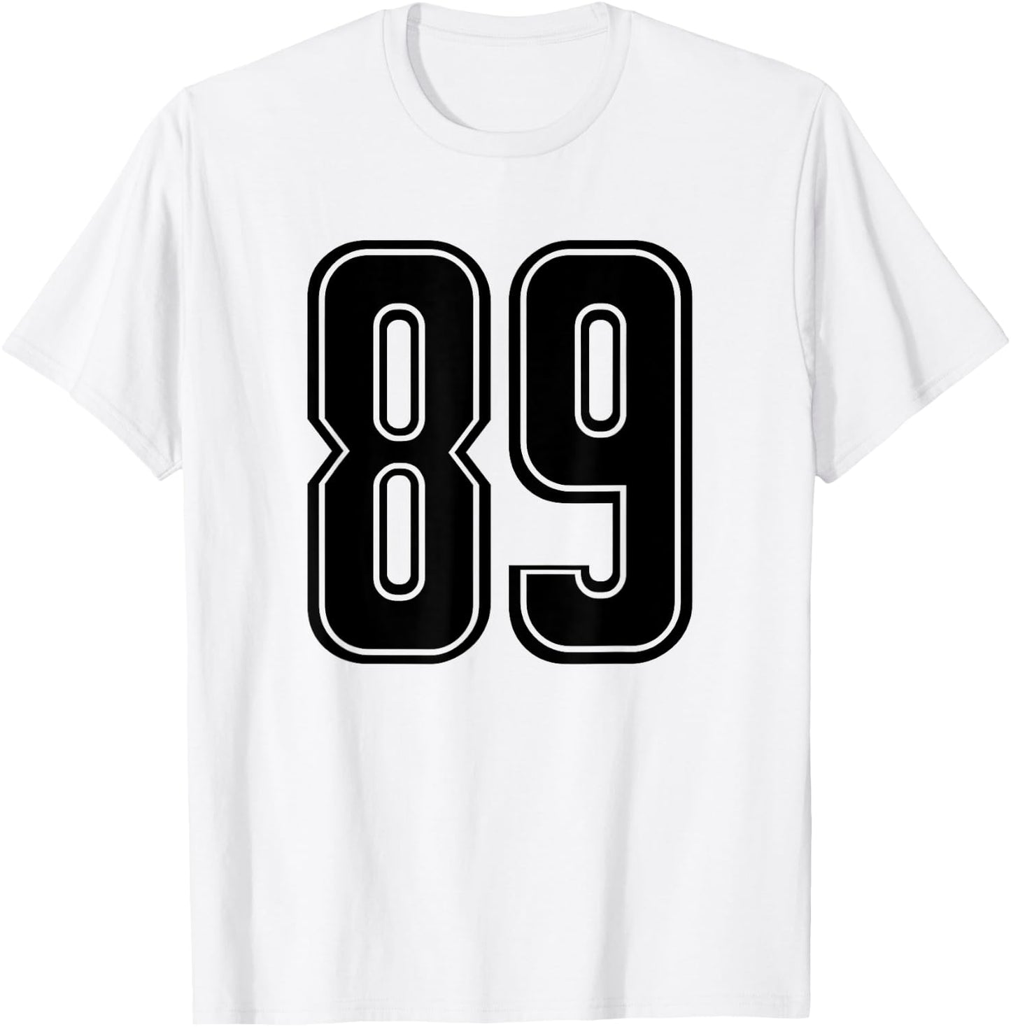 Number #89 Black Sport Varsity Number 89 T-Shirt - T-Shirt | White