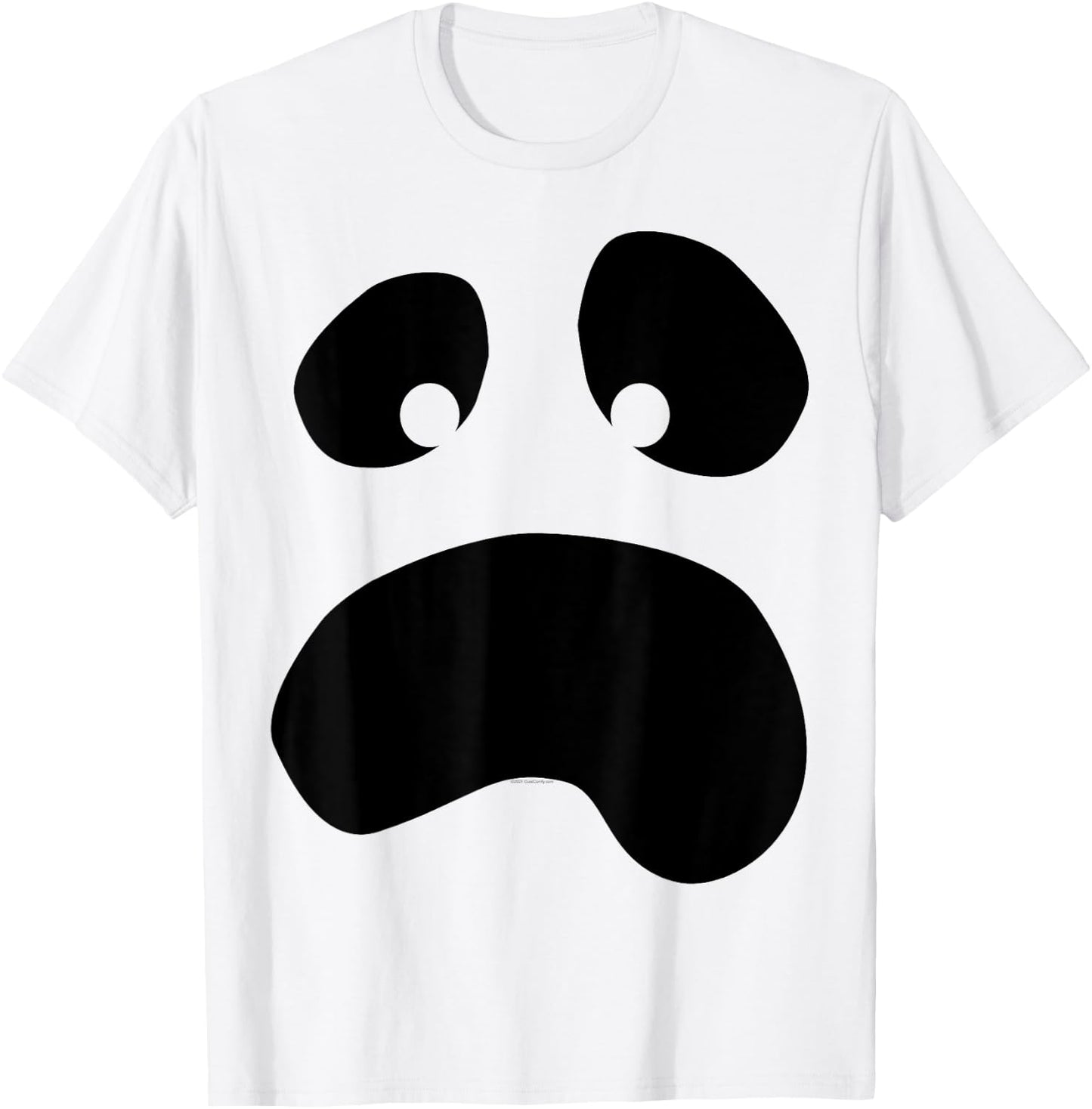 Silly Face Ghost Halloween Lazy Costume T-Shirt - T-Shirt | White