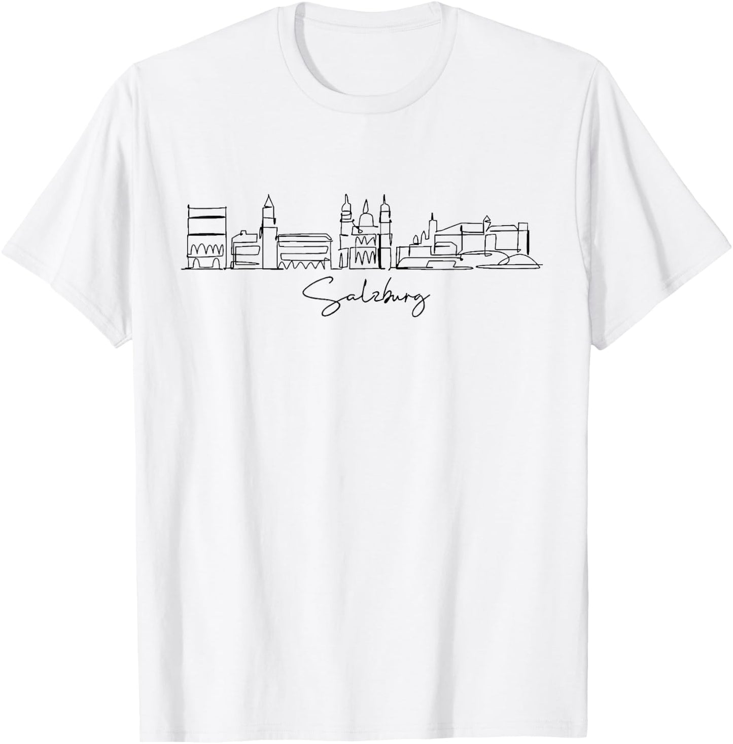 City Skyline Travel Souvenir Tourist Salzburg T-Shirt - T-Shirt | White