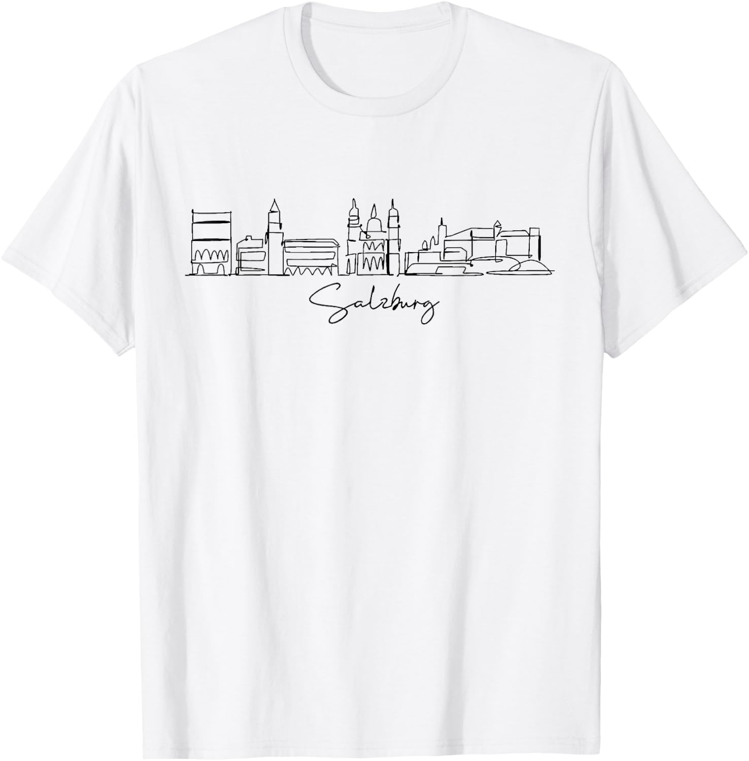 City Skyline Travel Souvenir Tourist Salzburg T-Shirt - T-Shirt | White