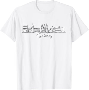 City Skyline Travel Souvenir Tourist Salzburg T-Shirt - T-Shirt | White