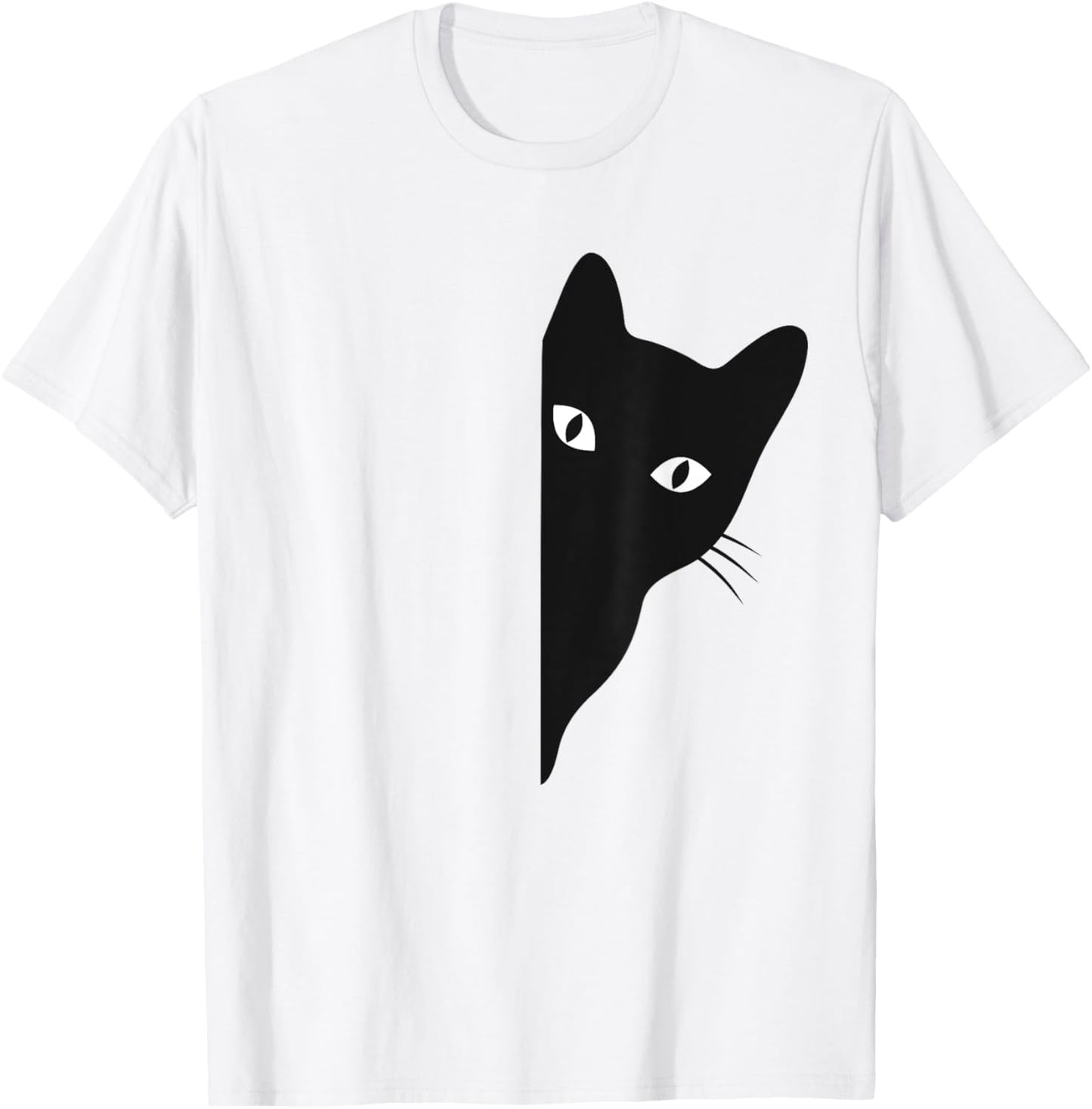 Black-Cat Coming Out Funny Peek a Boo Peeking Pet Women T-Shirt - T-Shirt | White