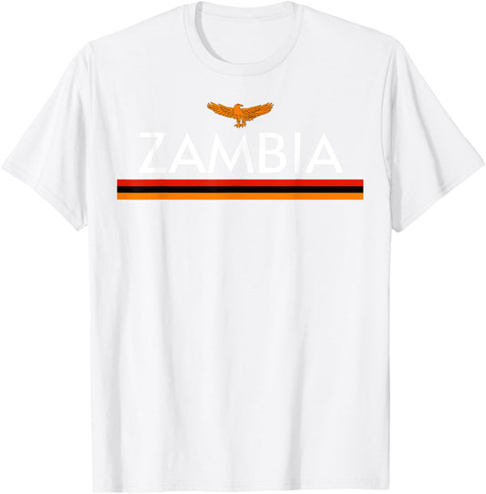 Zambia Flag Sports Athletic Jersey Style T-Shirt - T-Shirt | White