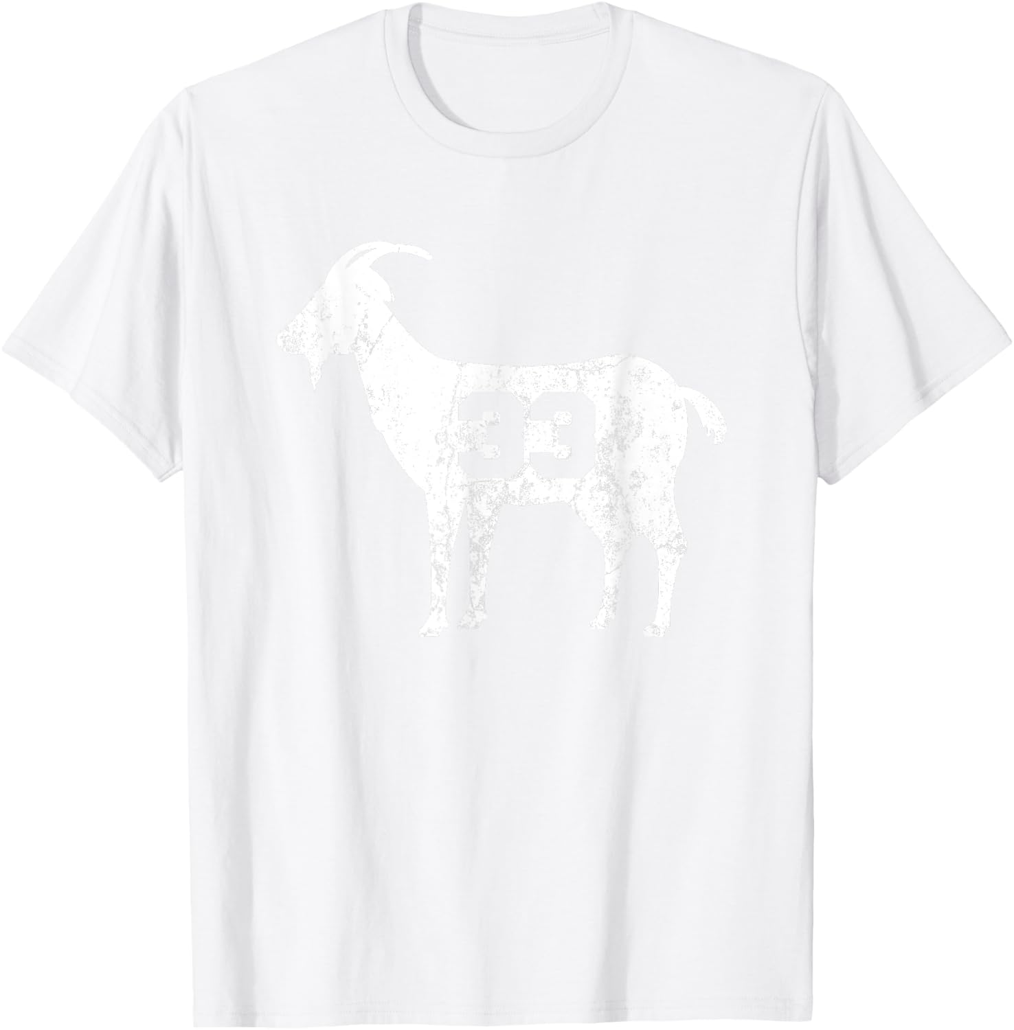 Vintage Distressed GOAT 33 T-Shirt - T-Shirt | White
