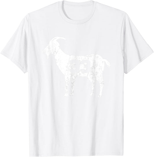Vintage Distressed GOAT 33 T-Shirt - T-Shirt | White