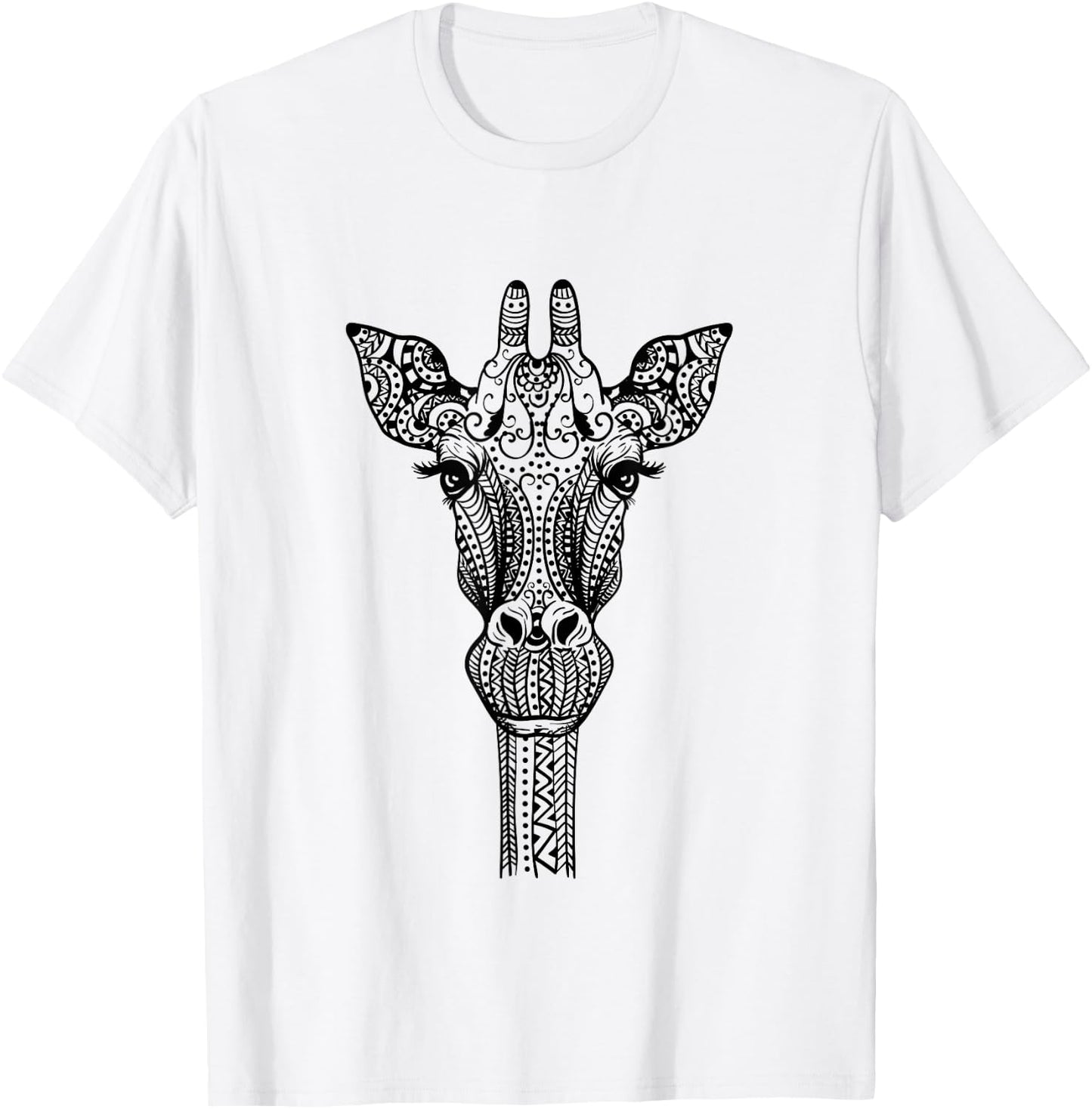 Yoga Giraffe Giraffe Mandala Ganesha Chakra Tribal Woman T-Shirt - T-Shirt | White