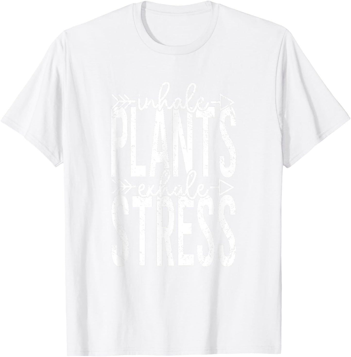 Inhale Plants Exhale Stress Funny Inhale Exhale Meditation T-Shirt - T-Shirt | White