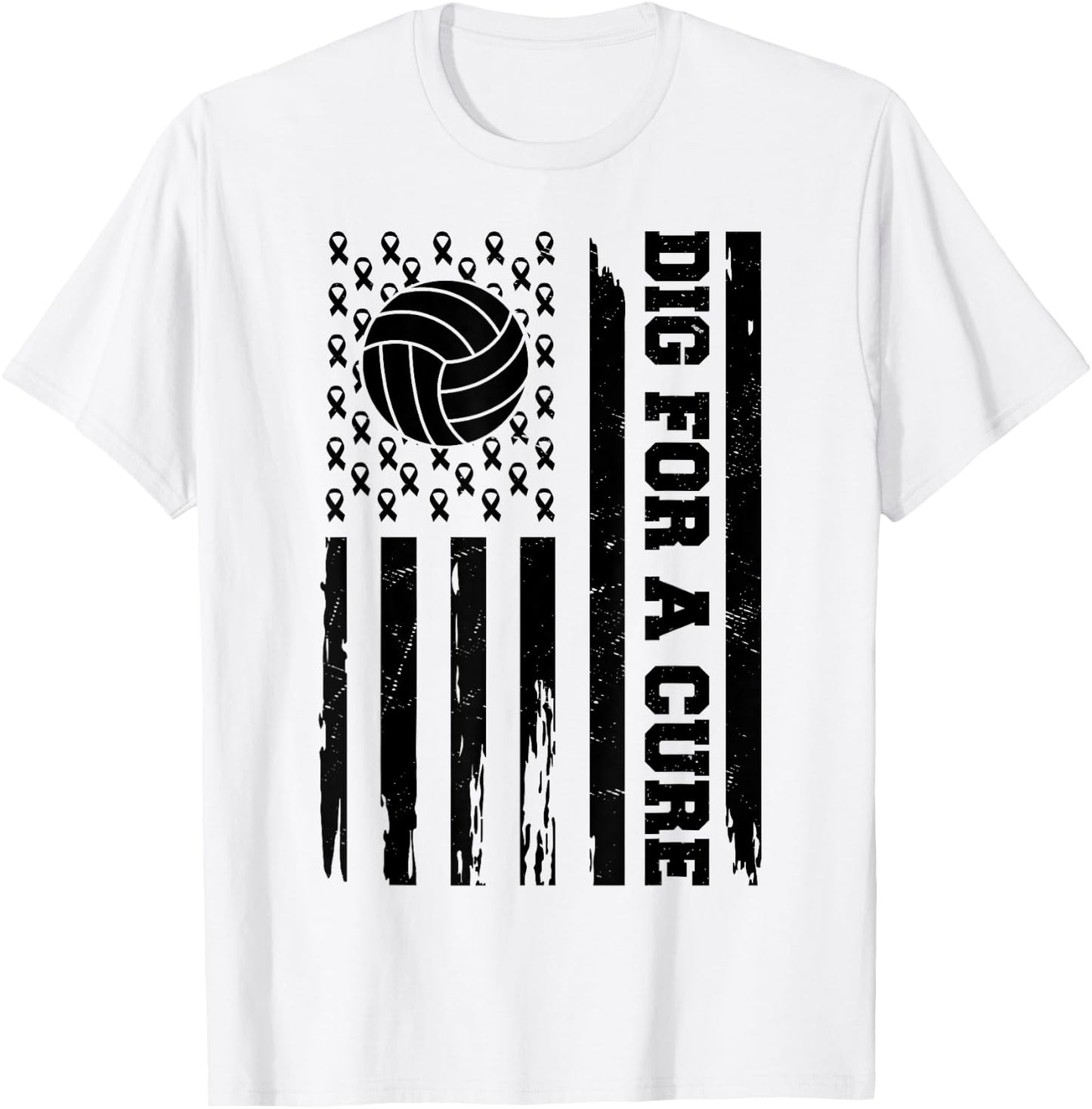 Dig For A Cure Breast Cancer Awareness Volleyball Pink T-Shirt - T-Shirt | White