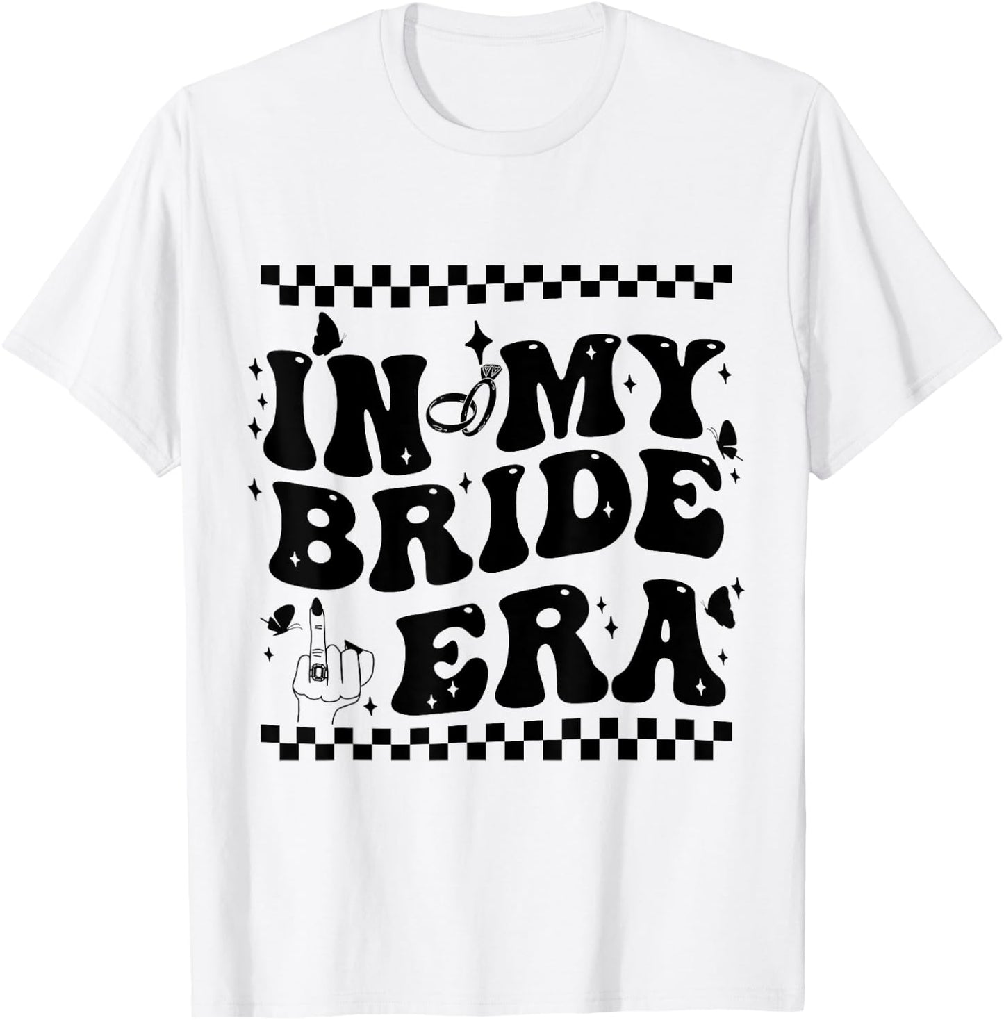 In My Bride Era Groovy Bride Bachelorette Party Bridesmaid T-Shirt - T-Shirt | White