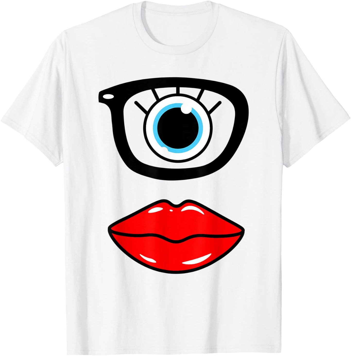 Monster Face Wearing Nerd Glasses Costume Birthday Halloween T-Shirt - T-Shirt | White