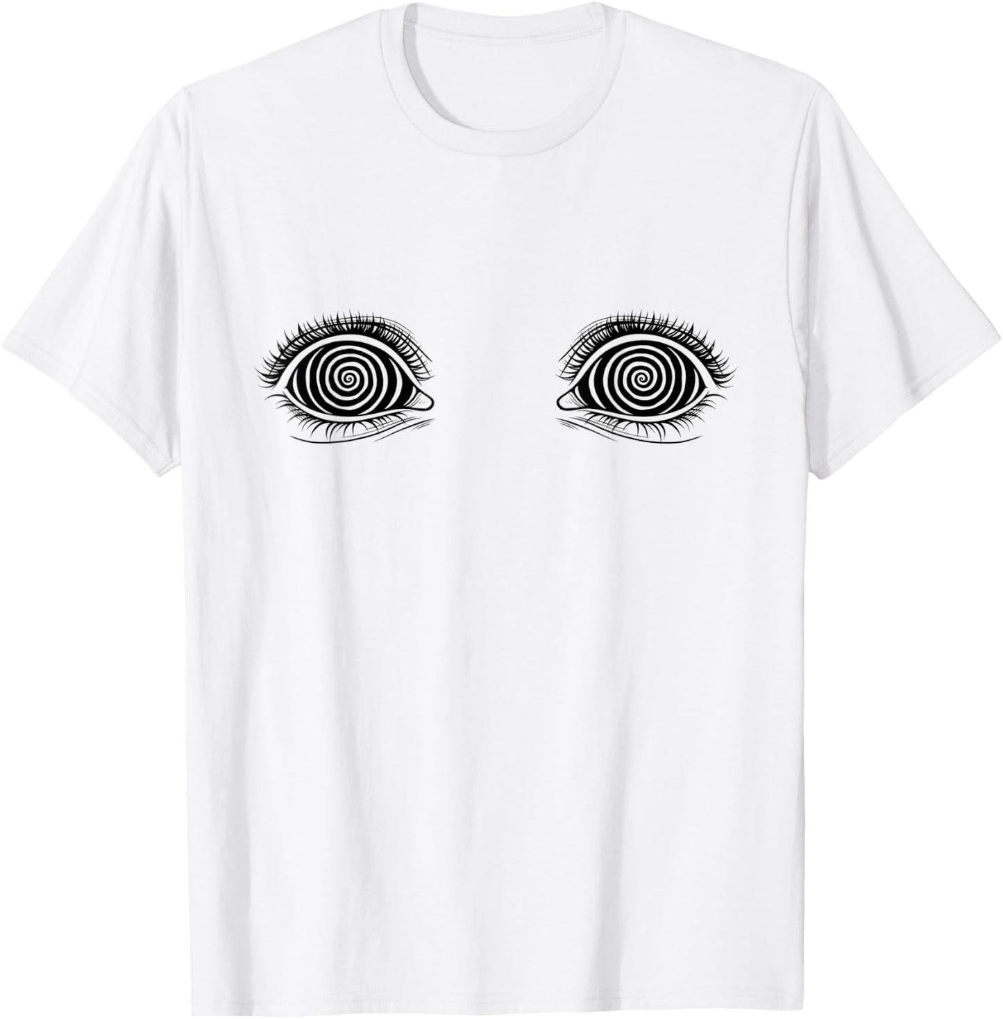 Hypno Esoteric Hypnotic Cool Line Art Eyes Design T-Shirt - T-Shirt | White