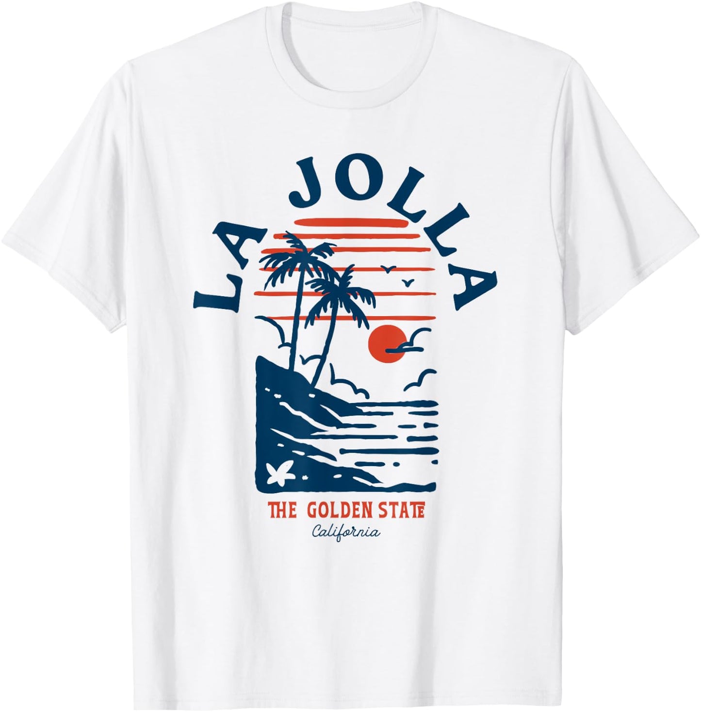 La Jolla California Retro Surfer Vintage Beach Men Women T-Shirt - T-Shirt | White