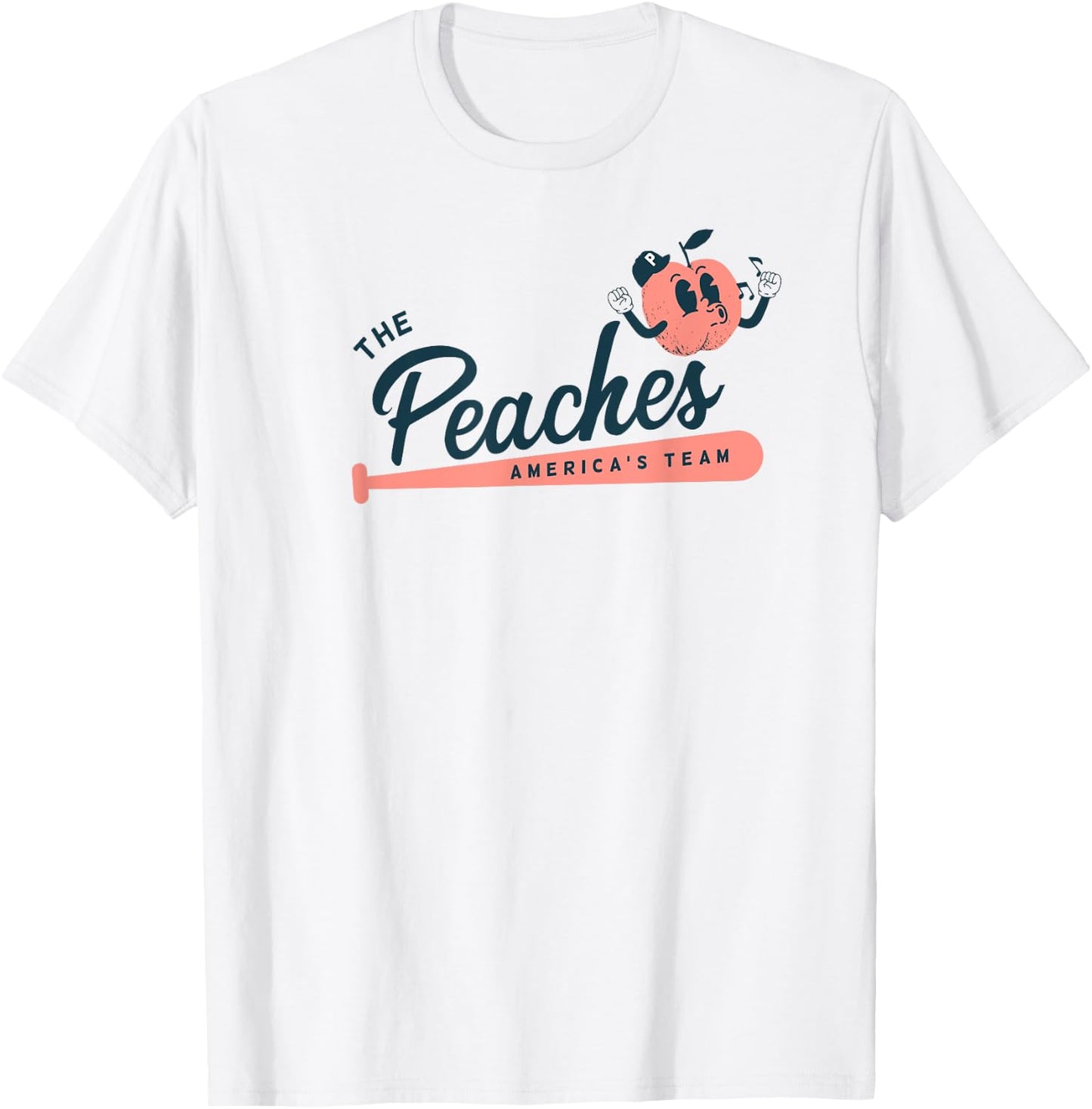 The Peaches - Softball and Baseball Custom Jersey T-Shirt - T-Shirt | White
