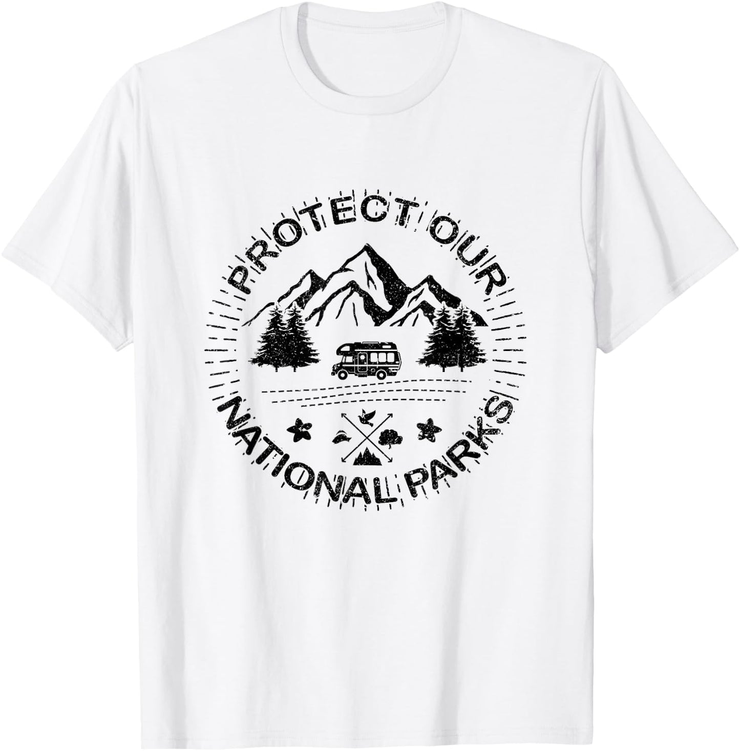 Protect Our National Parks Hiking Hiker Mountians Trekking T-Shirt - T-Shirt | White