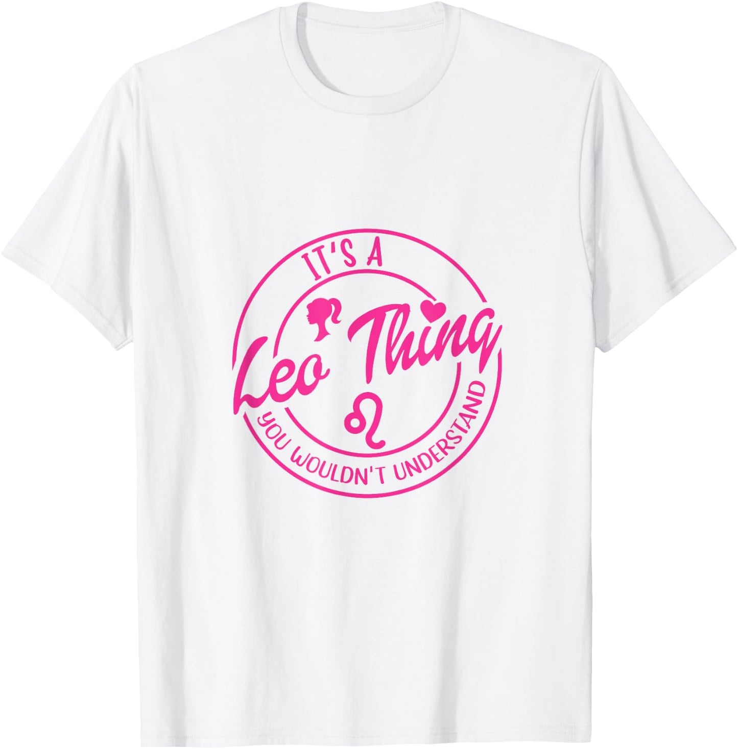 Pink Vintage Leo Things Zodiac Gift Horoscope T-Shirt - T-Shirt | White