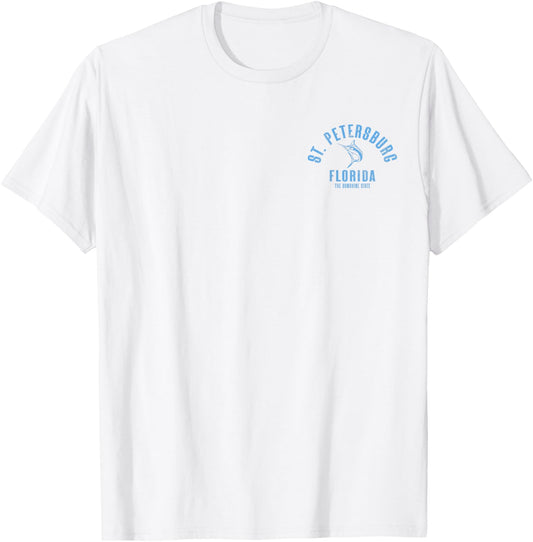 St. Petersburg Florida FL Retro Vintage Beach Front & Back Men Women T-Shirt - T-Shirt | White
