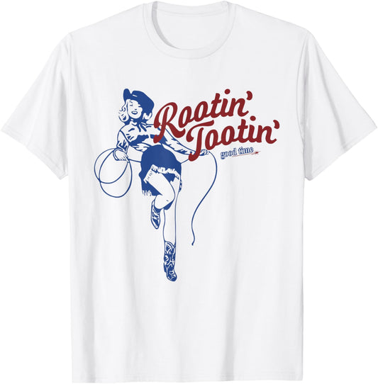 Rootin Tootin Good Time Funny Cowgirl Saying T-Shirt - T-Shirt | White