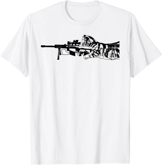Scout Snipurr Funny Cat Sniper Women T-Shirt - T-Shirt | White