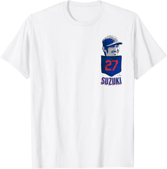 Seiya Suzuki Chicago Baseball Pocket MLBPA T-Shirt - T-Shirt | White