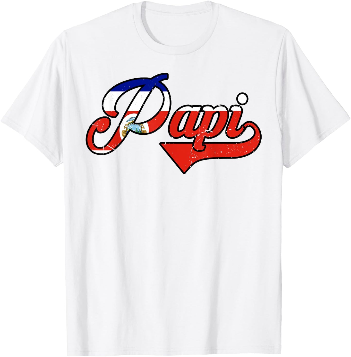 Papi Costa Rica Flag Rican Dad Father Day Hispanic Heritage T-Shirt - T-Shirt | White