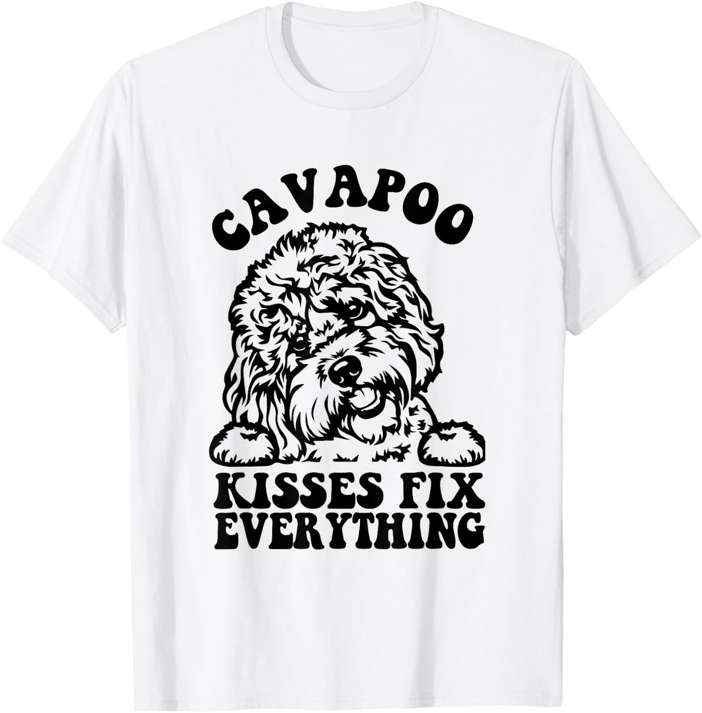Cavapoo Kisses Fix Everything - Cavapoo Dog Mom Mother's Day Women Girls Kids T-Shirt - T-Shirt | White