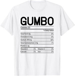 Thanksgiving Christmas Food Facts Gumbo Nutrition T-Shirt - T-Shirt | White