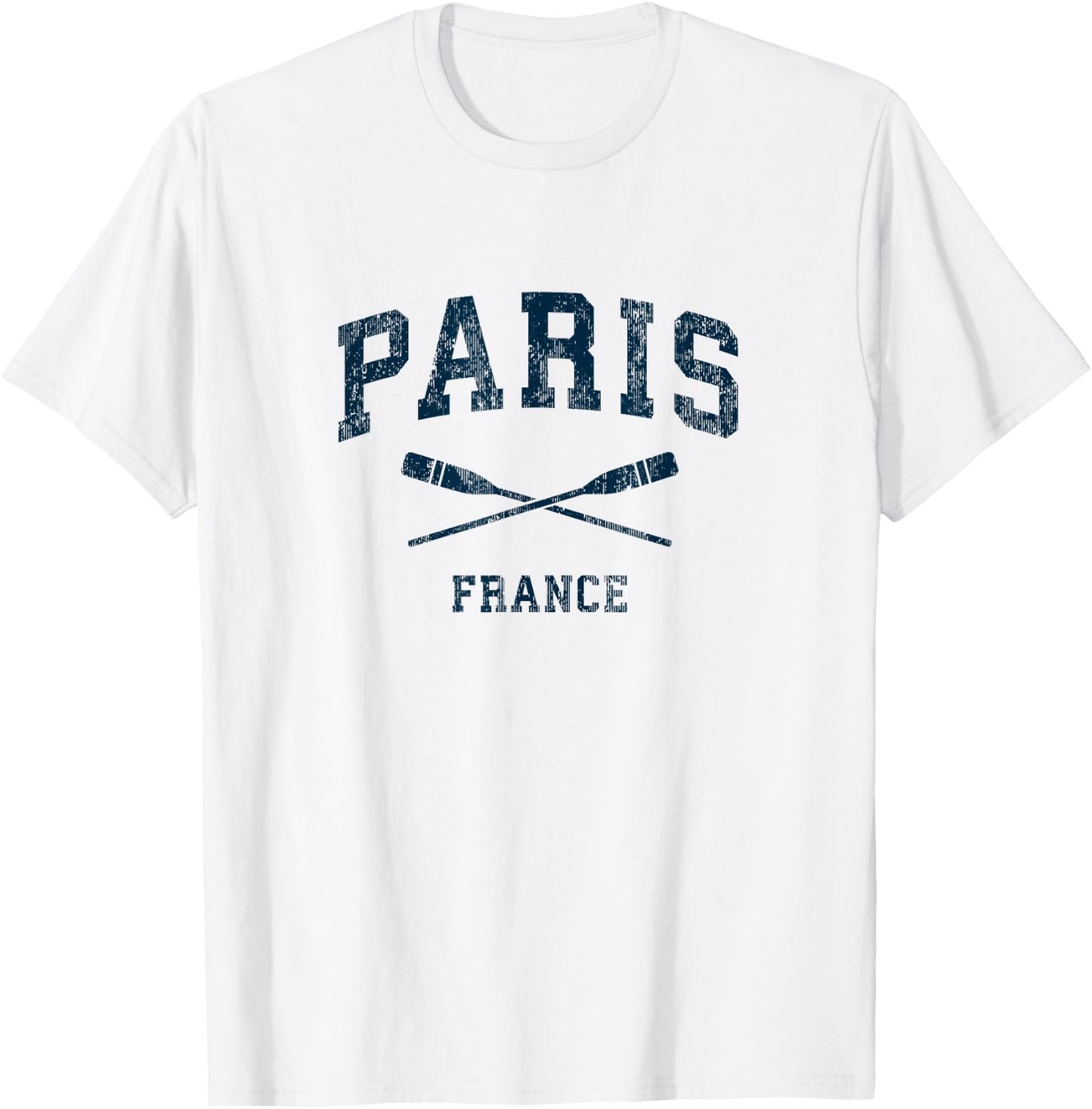 Paris France Vintage Nautical Paddles Sports Oars T-Shirt - T-Shirt | White