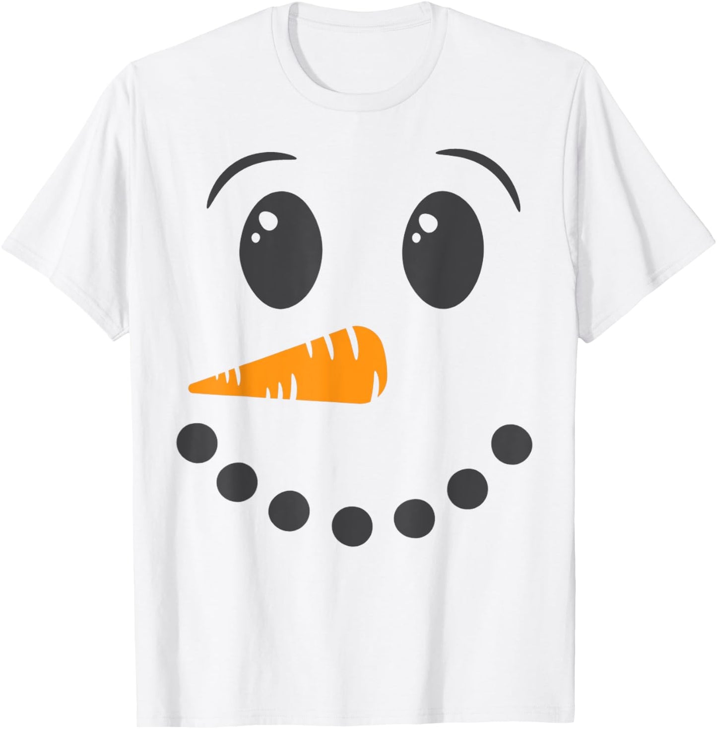 Snowman Face Winter Holiday Matching Couples Family T-Shirt - T-Shirt | White