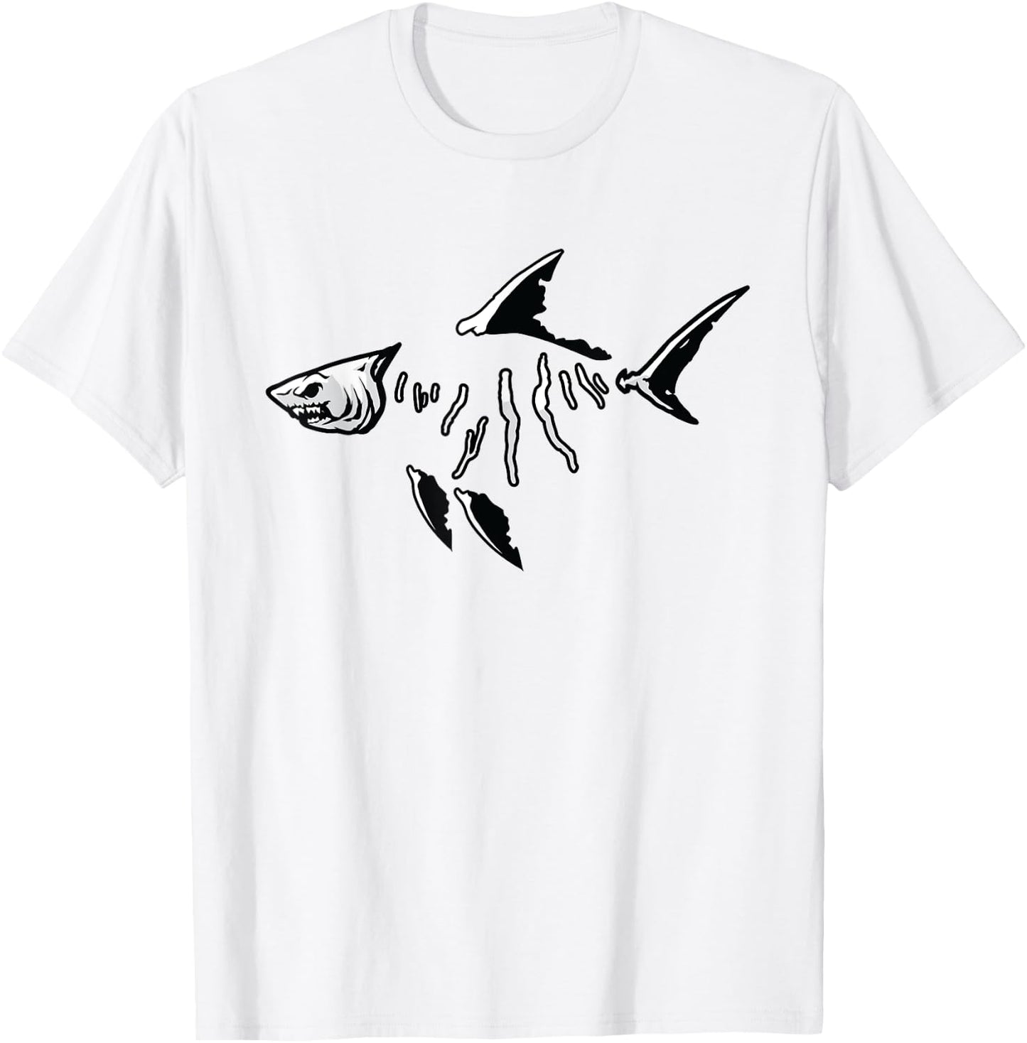 Finger Lake Fish and Shark Bones T-Shirt - T-Shirt | White