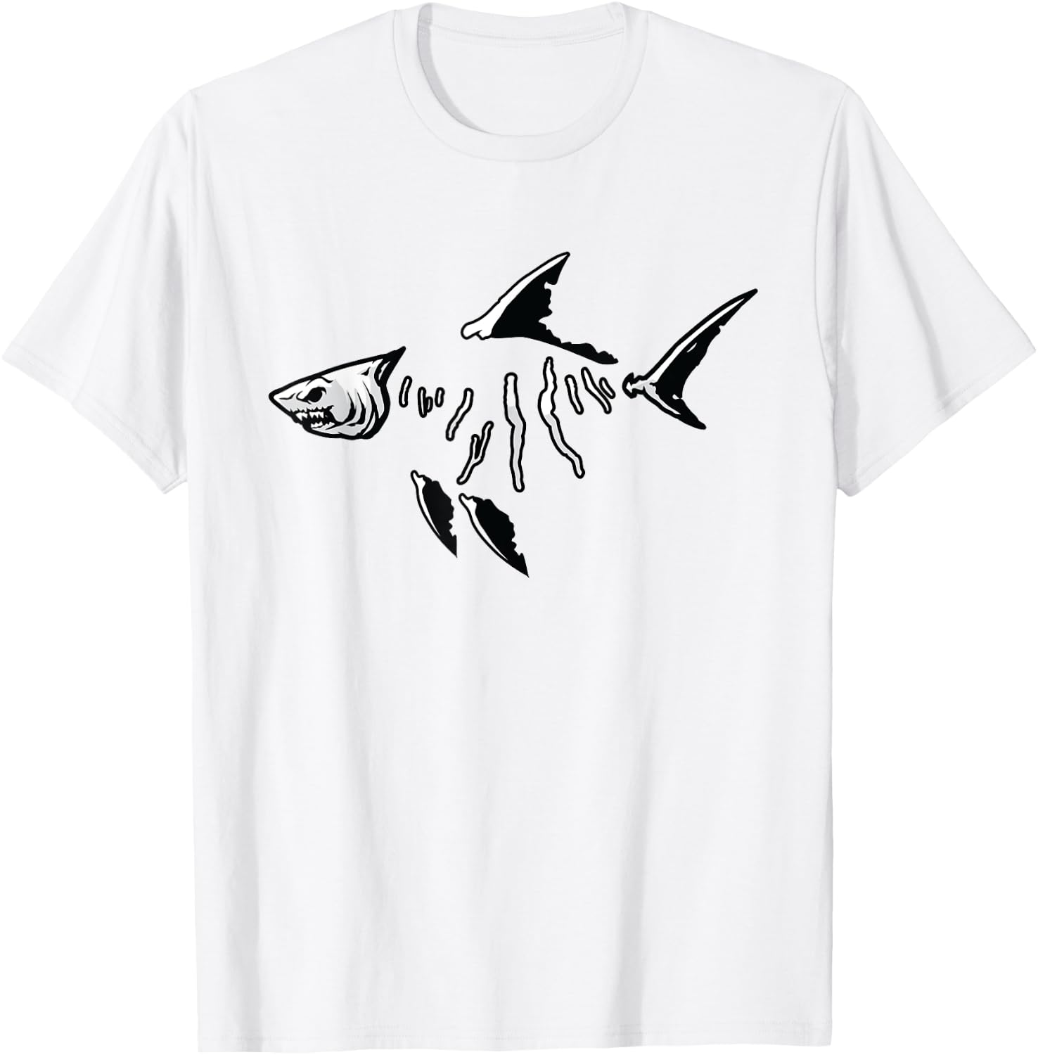Finger Lake Fish and Shark Bones T-Shirt - T-Shirt | White