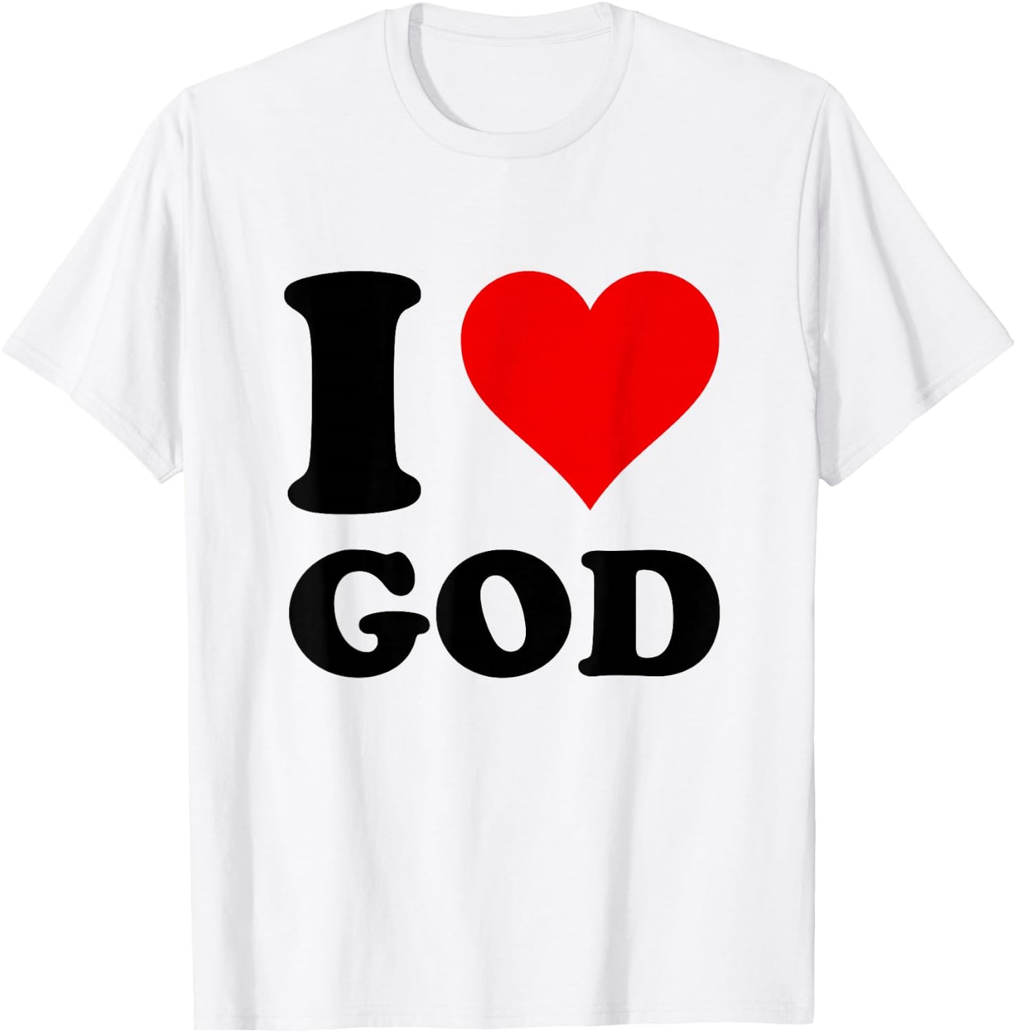 Red Heart I Love God T-Shirt - T-Shirt | White