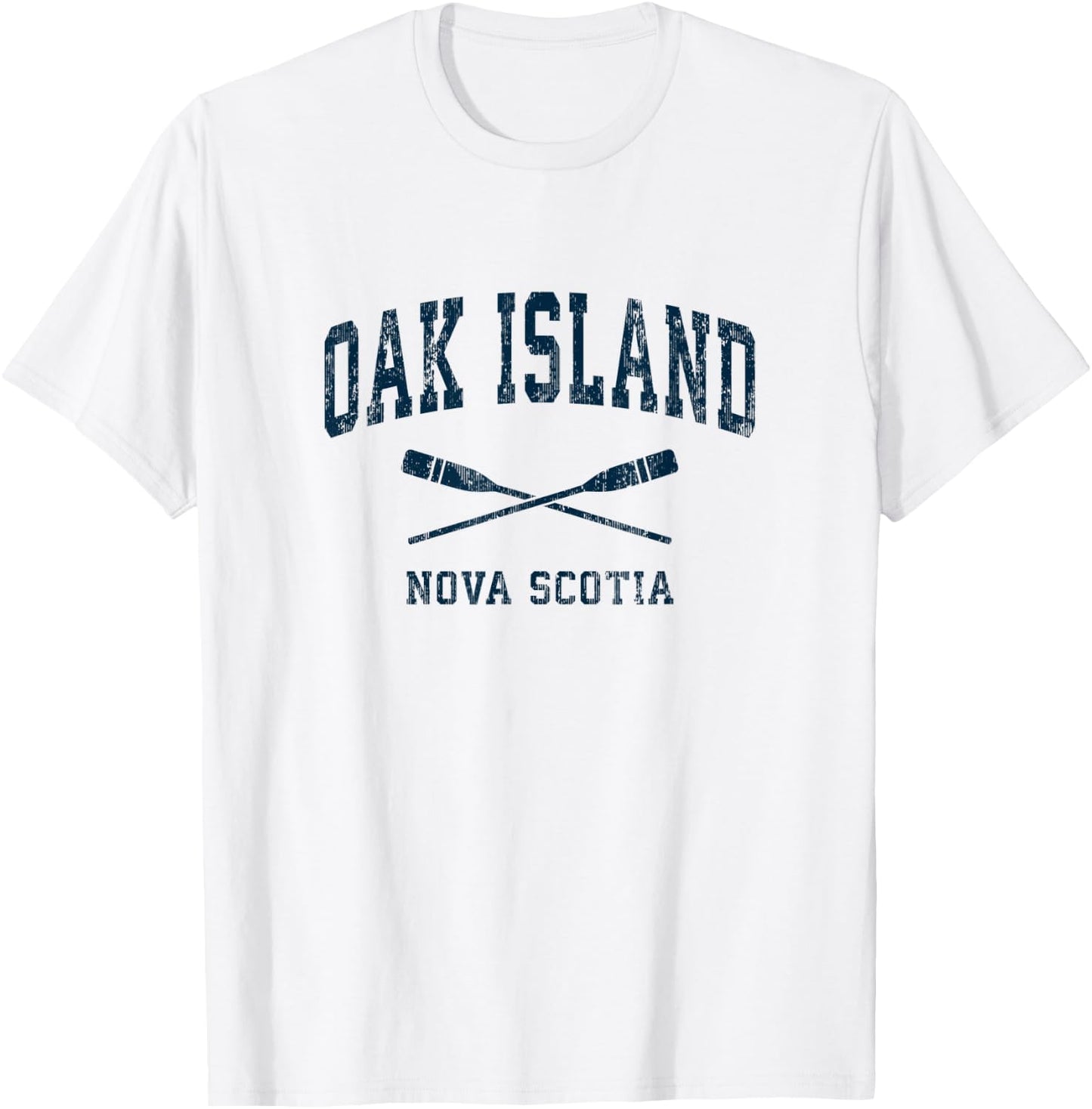 Oak Island Nova Scotia Vintage Nautical Paddles Sports Oars T-Shirt - T-Shirt | White