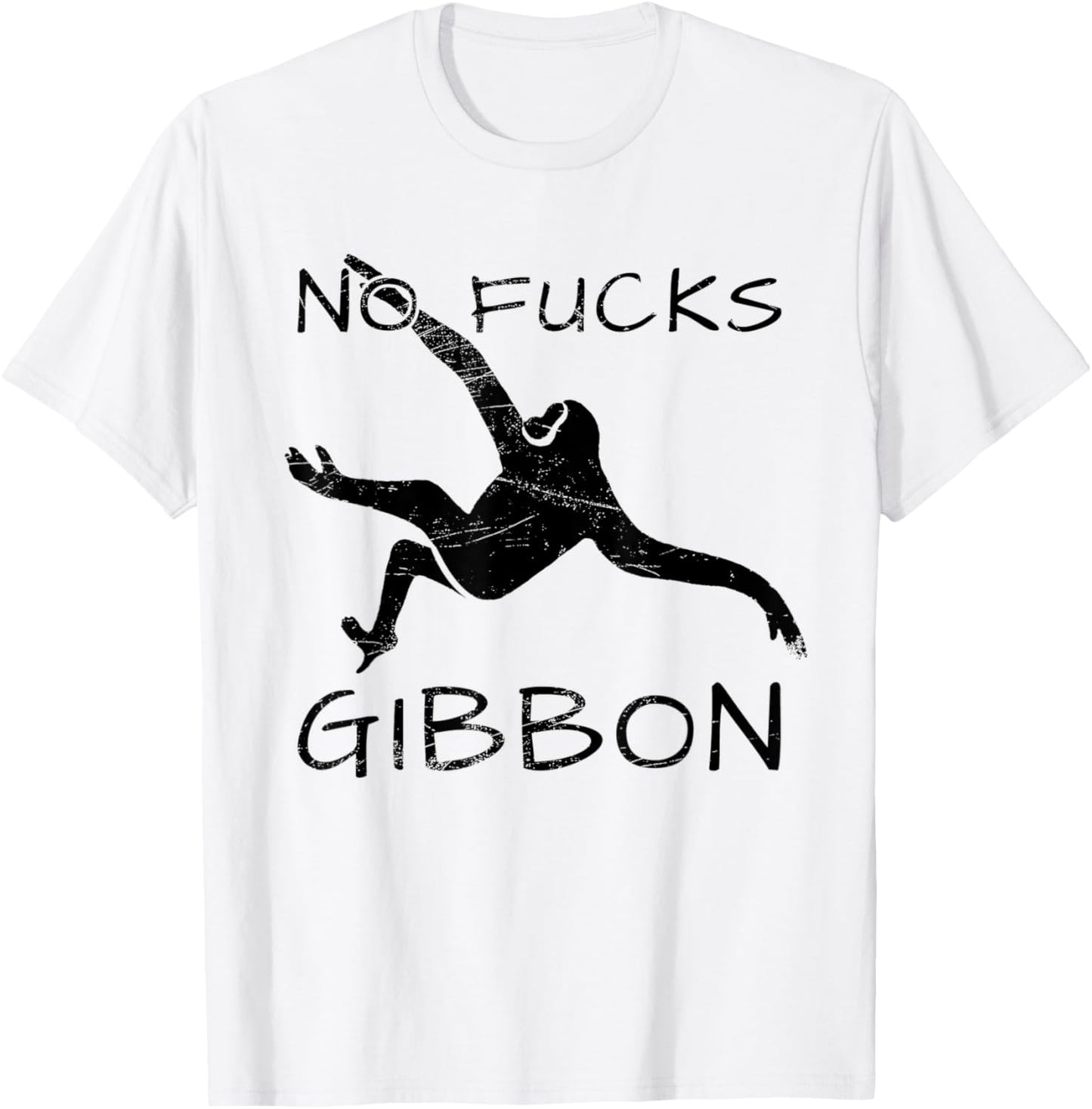 Gibbon Funny Ape Monkey Animal T-Shirt - T-Shirt | White