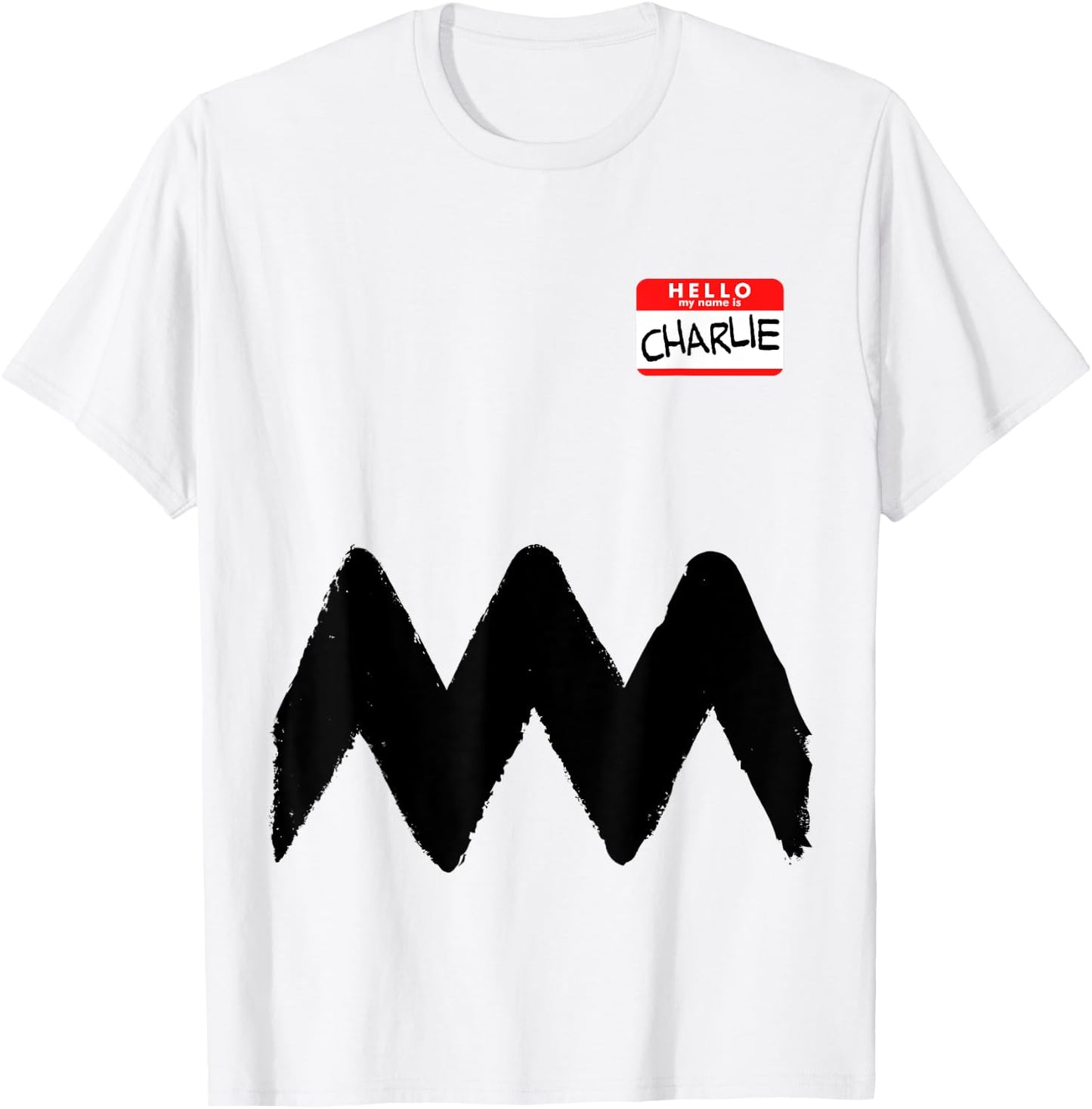 Hello my name is Charlie Shirt Funny Costume Brown Comics T-Shirt - T-Shirt | White