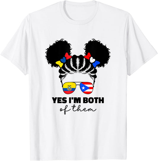 Ecuadorian And Puerto Rican Rico Ecuador Flag For Kids Girl T-Shirt - T-Shirt | White