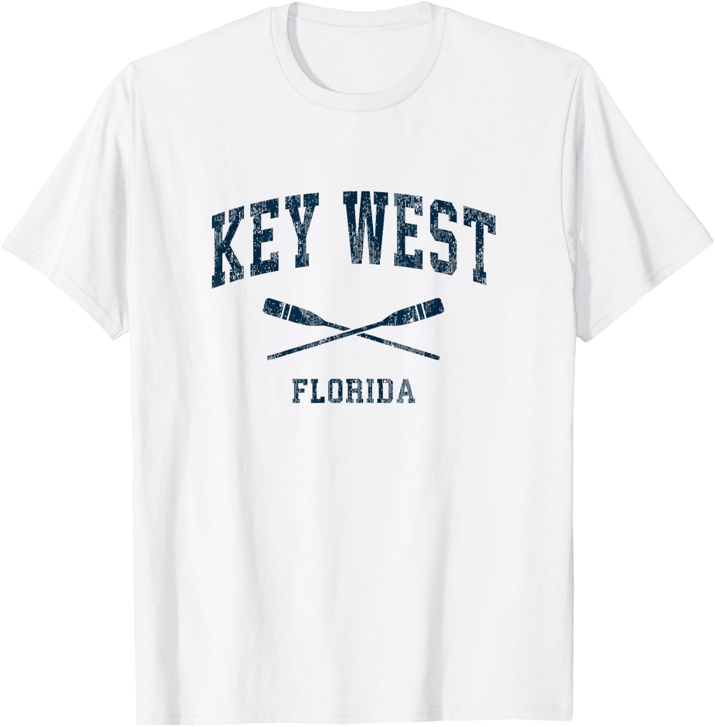 Key West Florida Vintage Nautical Paddles Sports Oars T-Shirt - T-Shirt | White