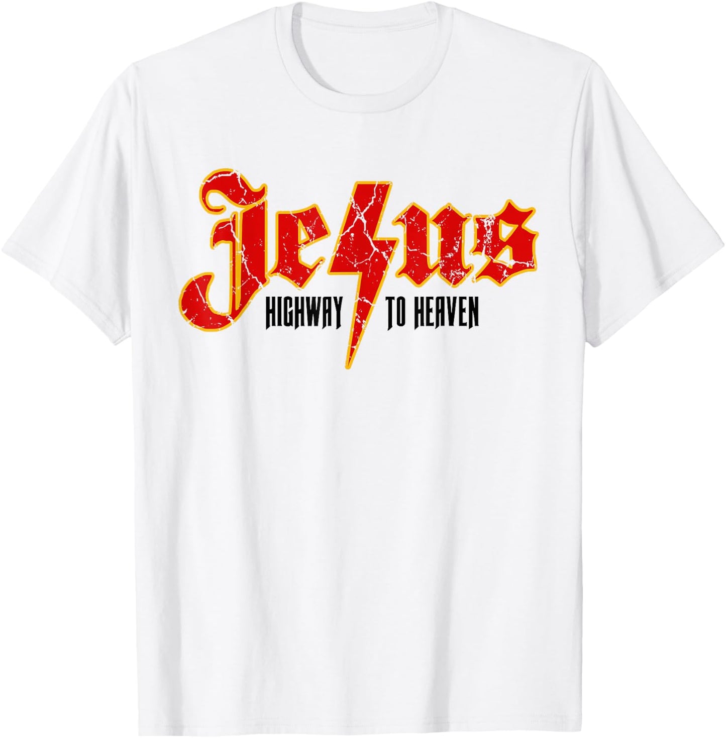 Christian Quotes Jesus Highway To Heaven Religious Spiritual T-Shirt - T-Shirt | White