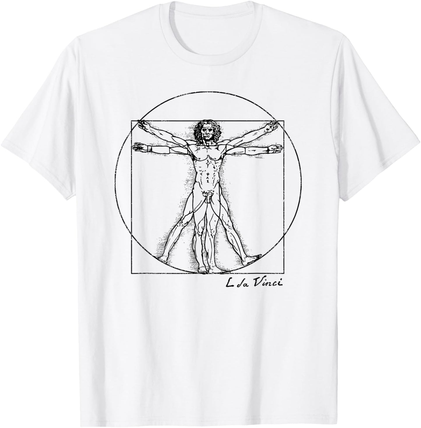 Vintage Vitruvian Man Leonardo da Vinci Souvenir T-Shirt - T-Shirt | White