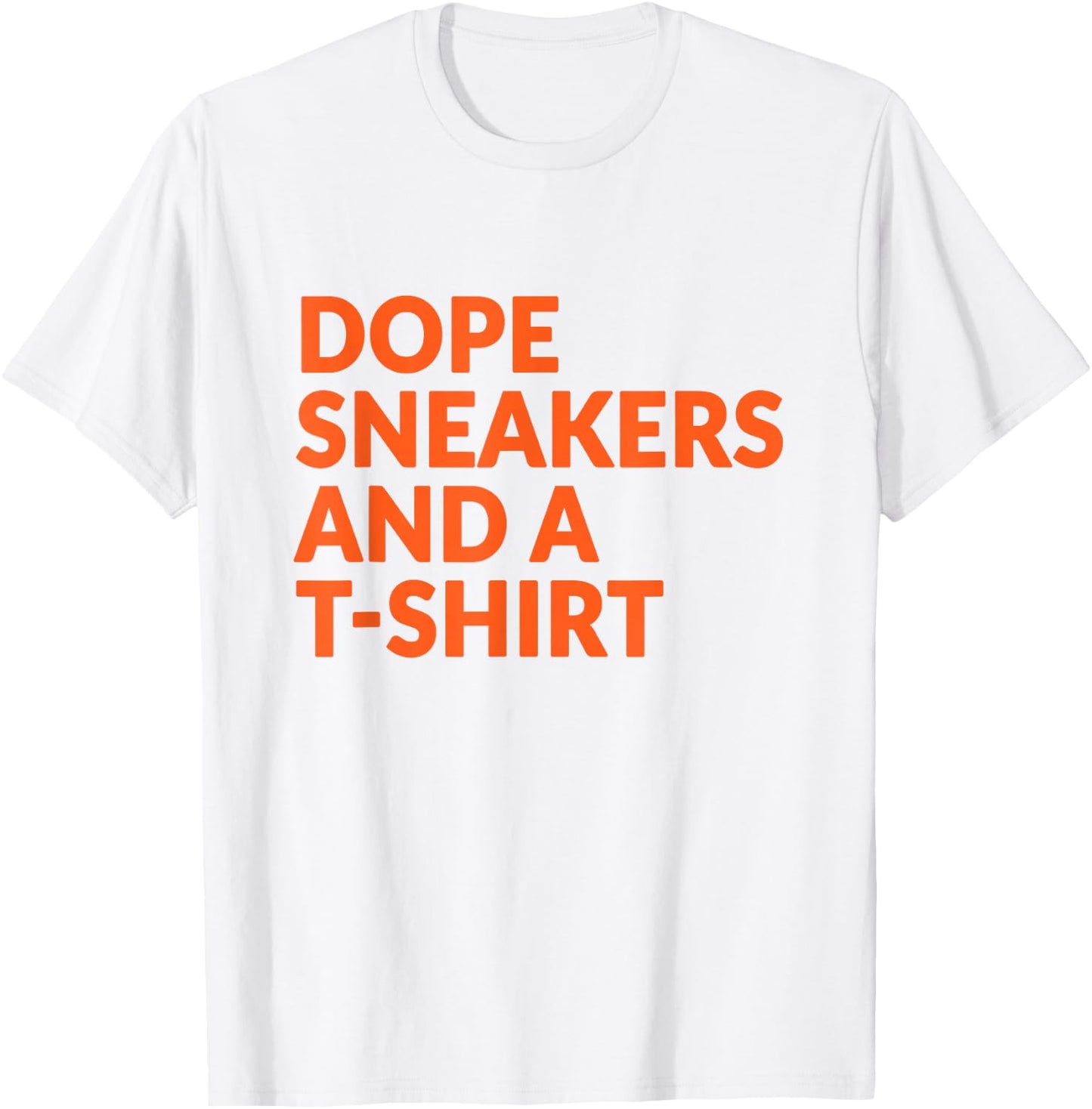 Orange and White Dope Sneakers and A T-Shirt - T-Shirt | White