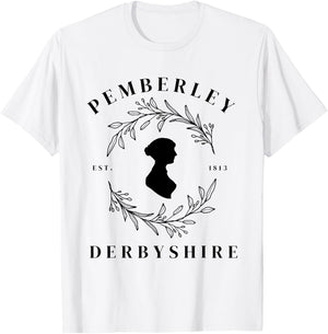 Pemberley Derbyshire 1813 Pride and Prejudice Jane Austen T-Shirt - T-Shirt | White