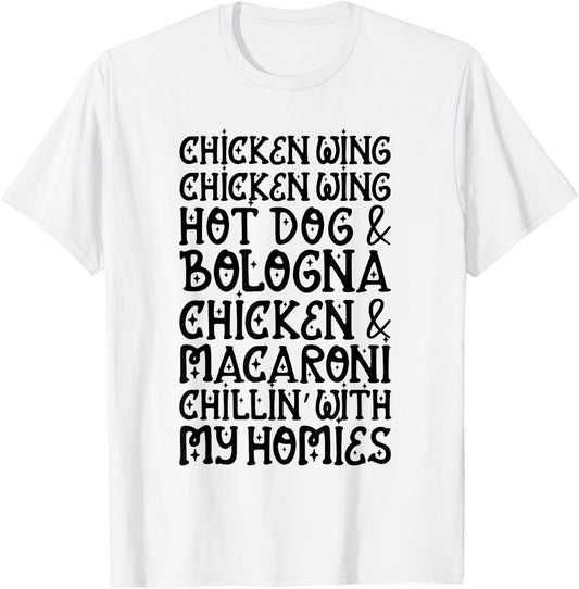Chicken Wing Chicken Wing Hot Dog and Bologna Shirt Funny T-Shirt - T-Shirt | White