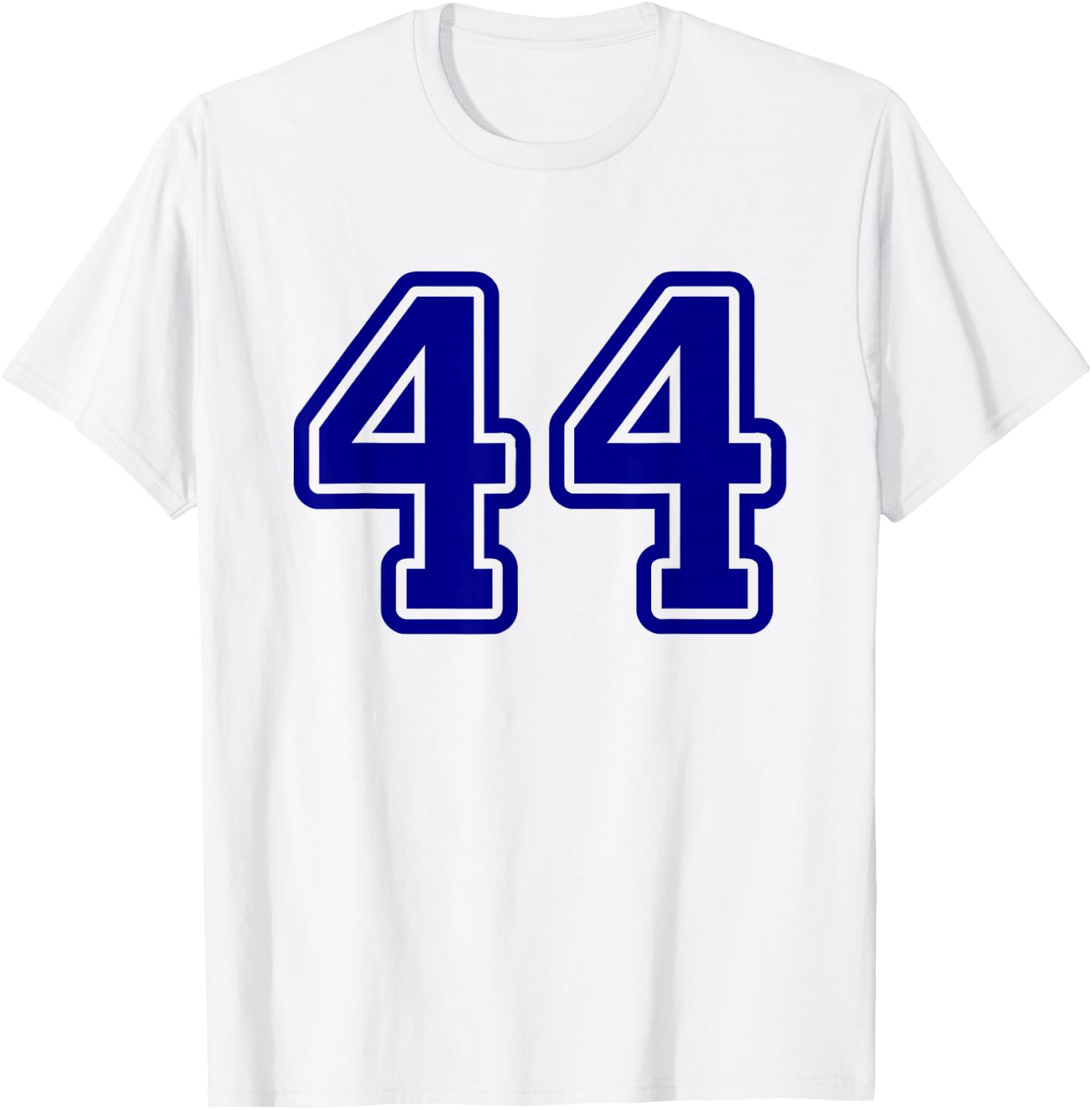 Blue Sports Team Number #44 T-Shirt - T-Shirt | White