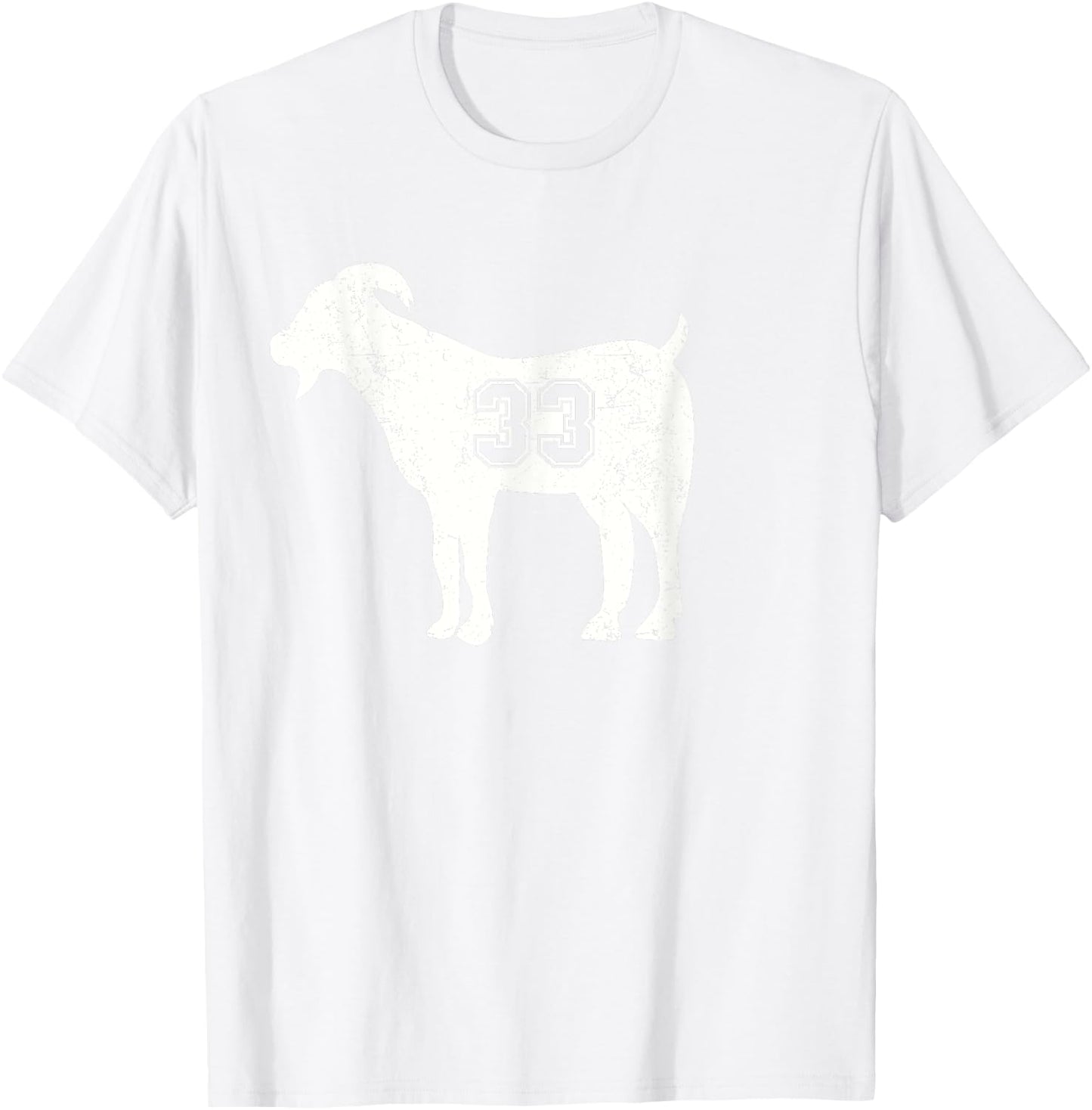 Vintage Distressed GOAT 33 T-Shirt - T-Shirt | White